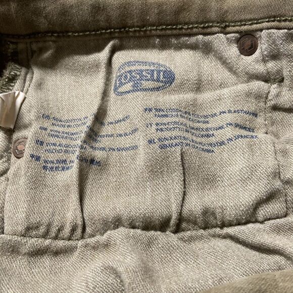 Fossil Vintage Skinny Olive Green jeans 29 - Picture 8 of 10